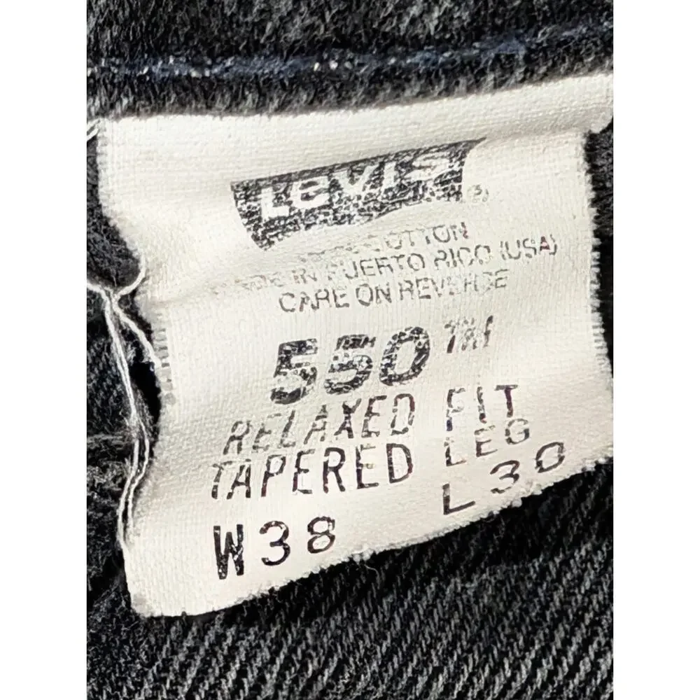 VINTAGE 90’s Levi's Orange Tab Jeans Mens 38x30 Black 40550 4155 Black Dark Wash